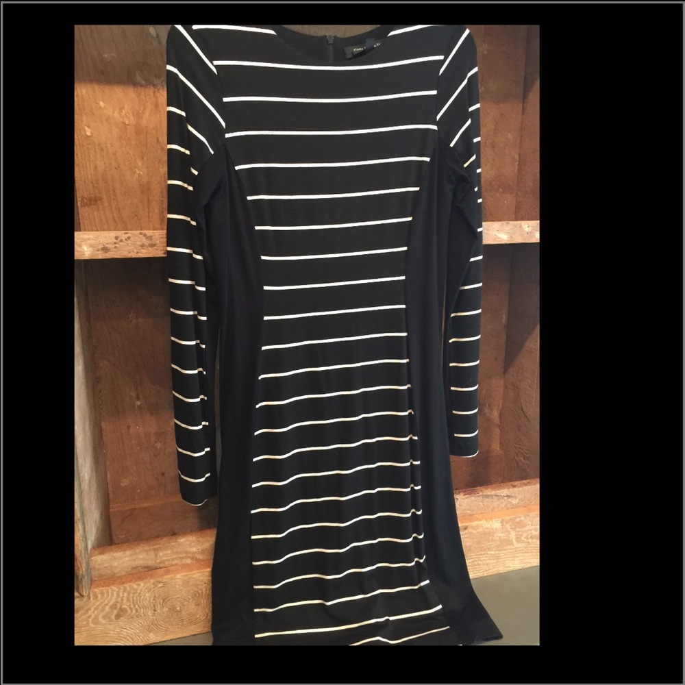 Karen Kane Black/white striped dress